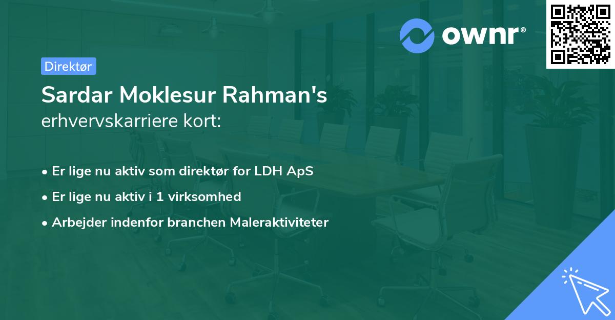 Sardar Moklesur Rahman's erhvervskarriere kort