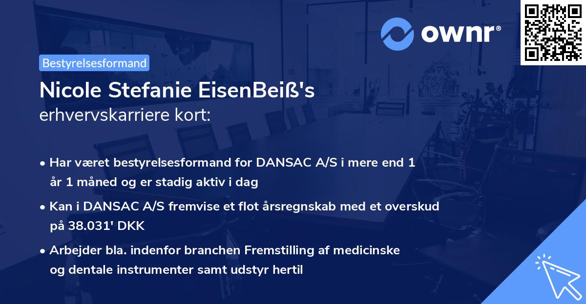 Nicole Stefanie EisenBeiß's erhvervskarriere kort