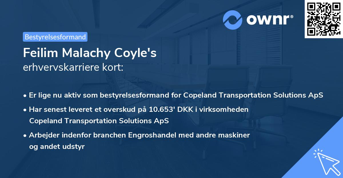 Feilim Malachy Coyle's erhvervskarriere kort