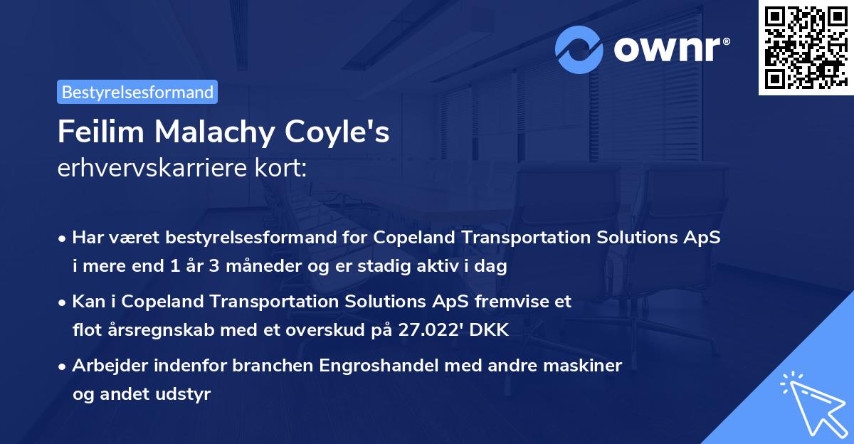 Feilim Malachy Coyle's erhvervskarriere kort