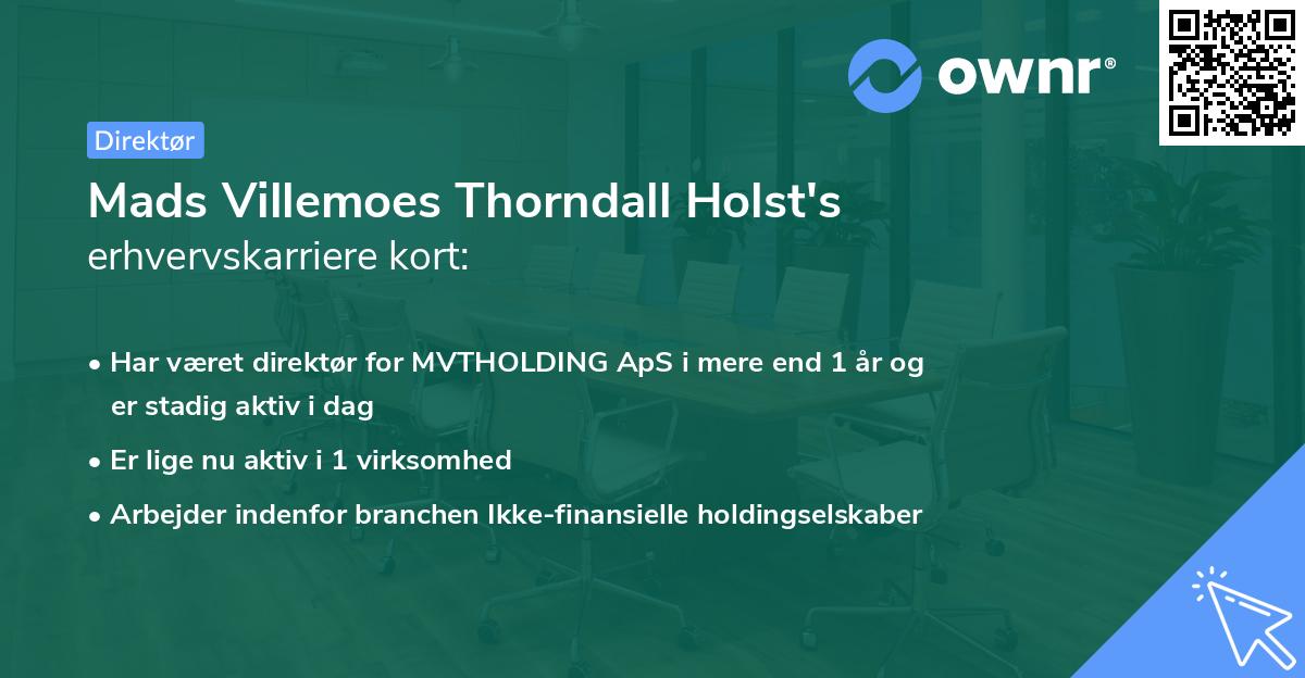 Mads Villemoes Thorndall Holst's erhvervskarriere kort