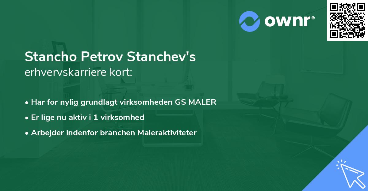 Stancho Petrov Stanchev's erhvervskarriere kort