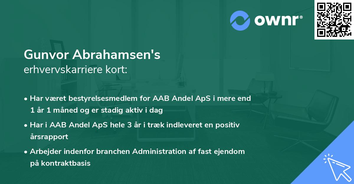 Gunvor Abrahamsen's erhvervskarriere kort