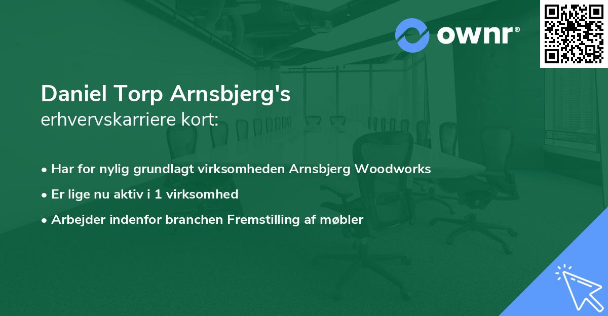 Daniel Torp Arnsbjerg's erhvervskarriere kort