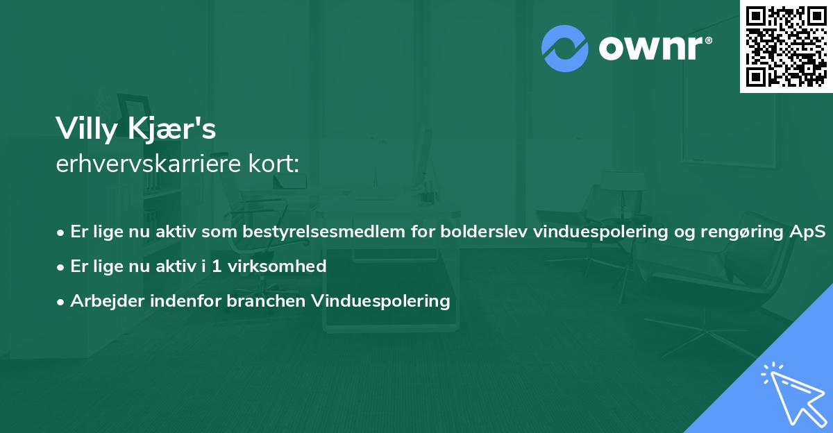 Villy Kjær's erhvervskarriere kort