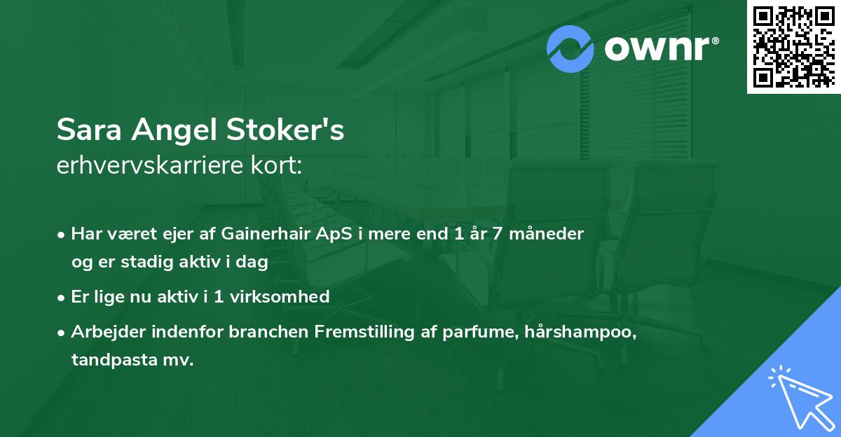 Sara Angel Stoker's erhvervskarriere kort