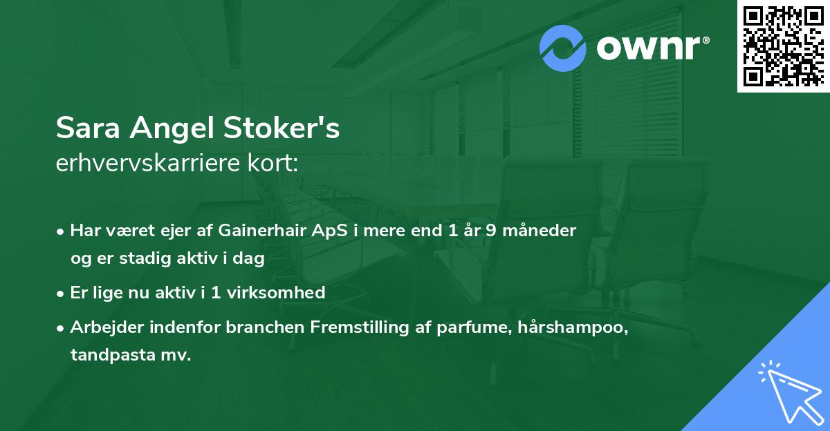 Sara Angel Stoker's erhvervskarriere kort