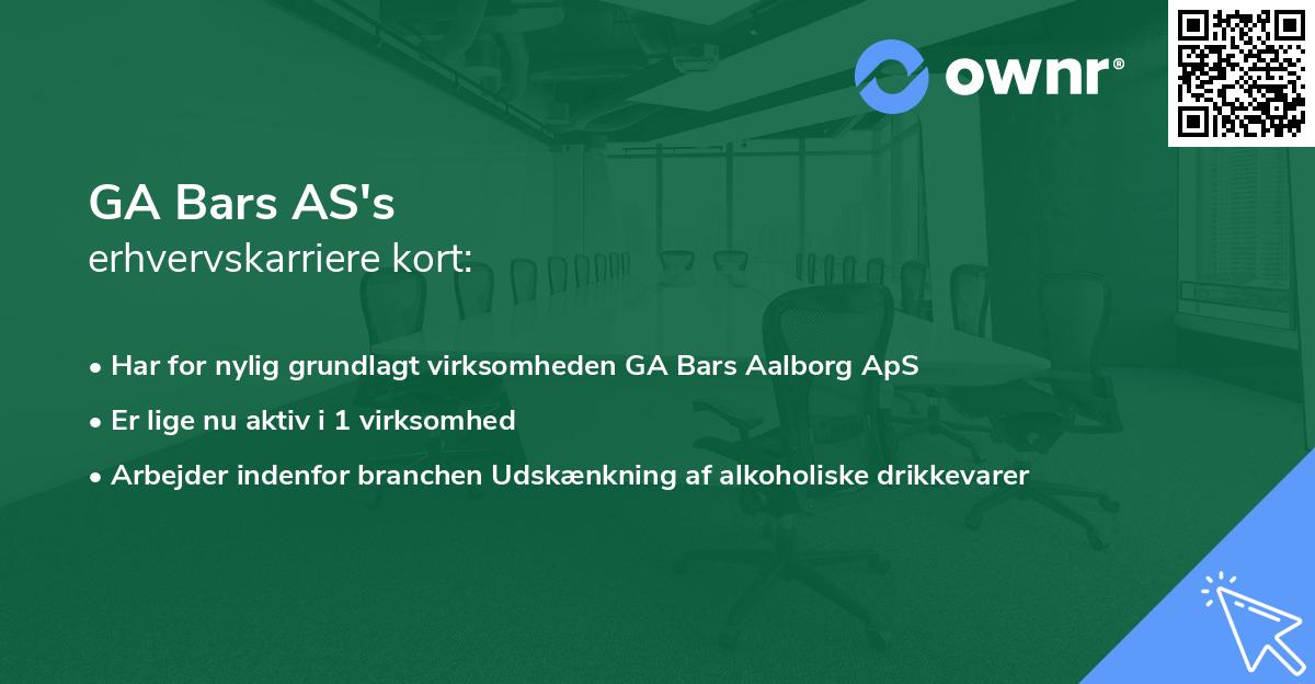 GA Bars AS's erhvervskarriere kort