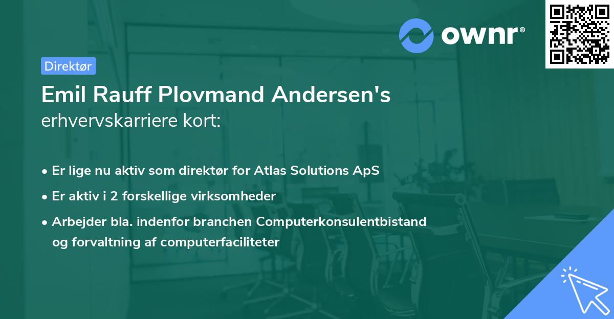 Emil Rauff Plovmand Andersen's erhvervskarriere kort