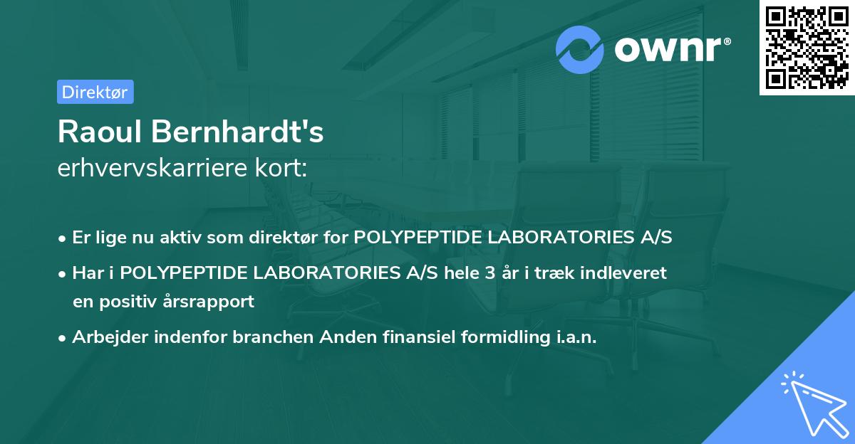 Raoul Bernhardt's erhvervskarriere kort