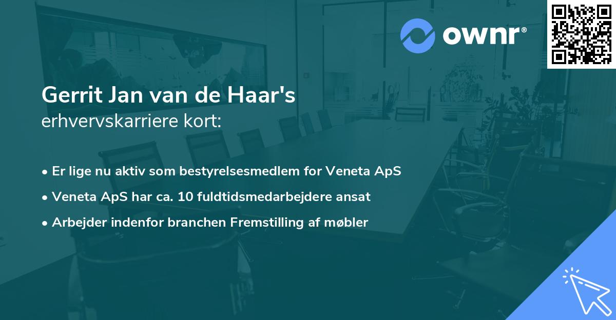 Gerrit Jan van de Haar's erhvervskarriere kort