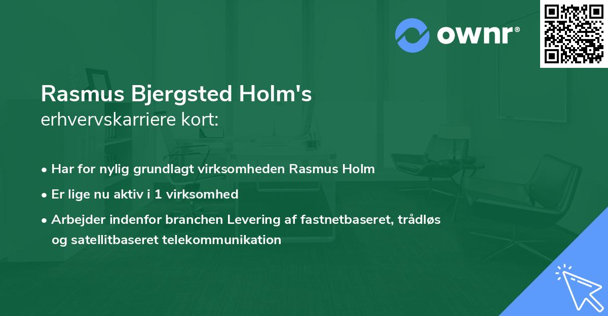 Rasmus Bjergsted Holm's erhvervskarriere kort
