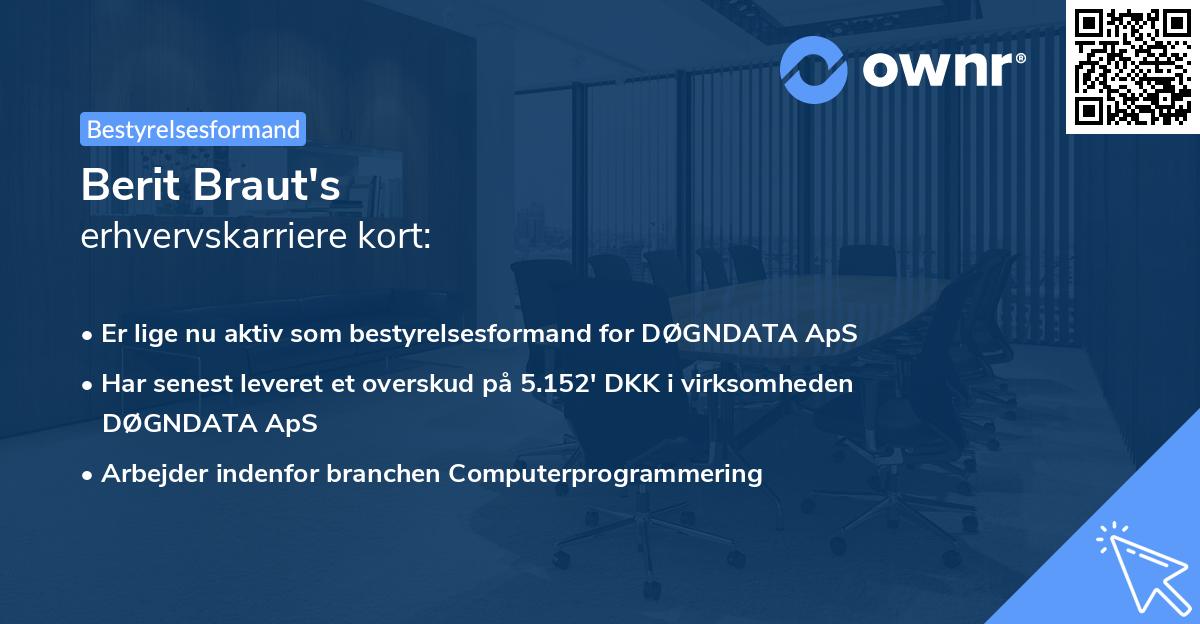Berit Braut's erhvervskarriere kort