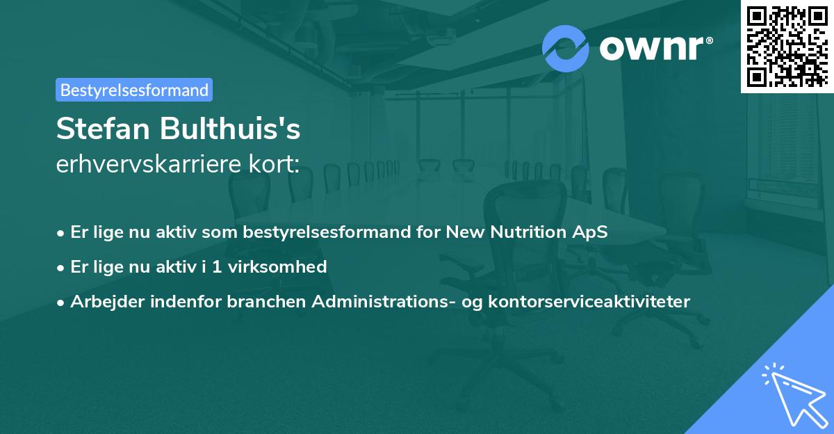 Stefan Bulthuis's erhvervskarriere kort