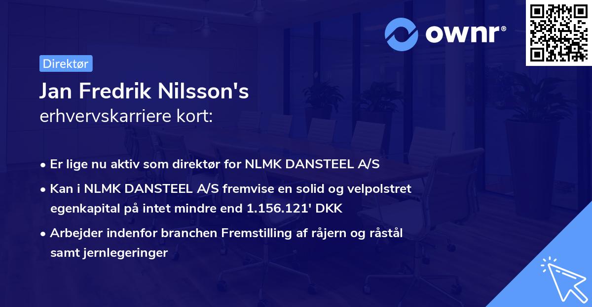 Jan Fredrik Nilsson's erhvervskarriere kort