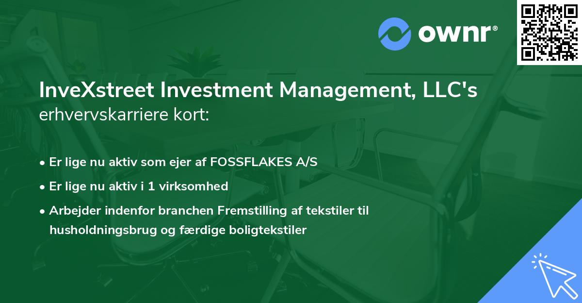 InveXstreet Investment Management, LLC's erhvervskarriere kort