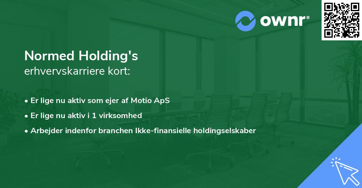 Normed Holding's erhvervskarriere kort