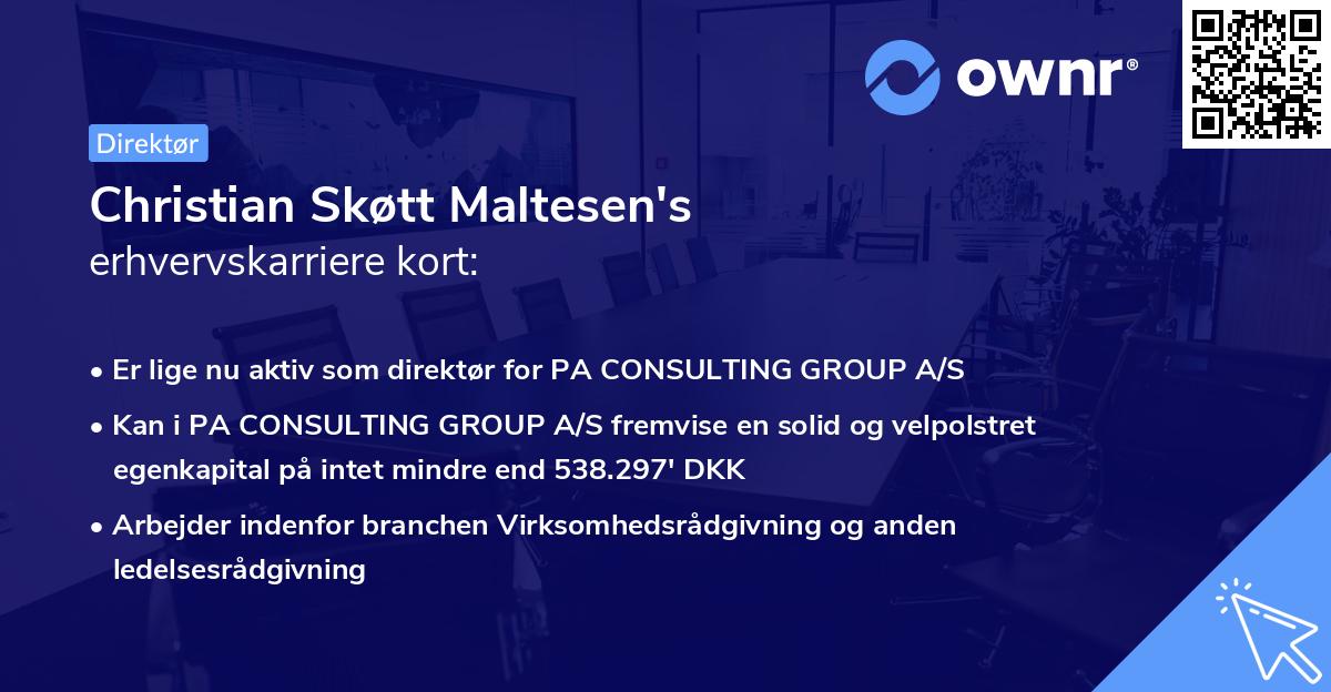 Christian Skøtt Maltesen's erhvervskarriere kort