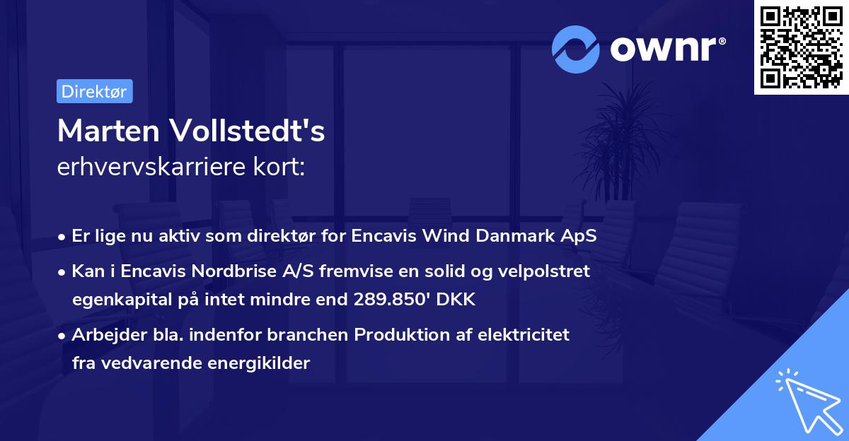 Marten Vollstedt's erhvervskarriere kort