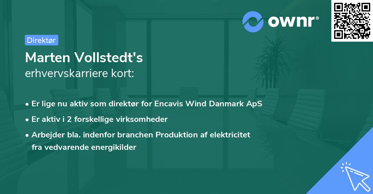 Marten Vollstedt's erhvervskarriere kort