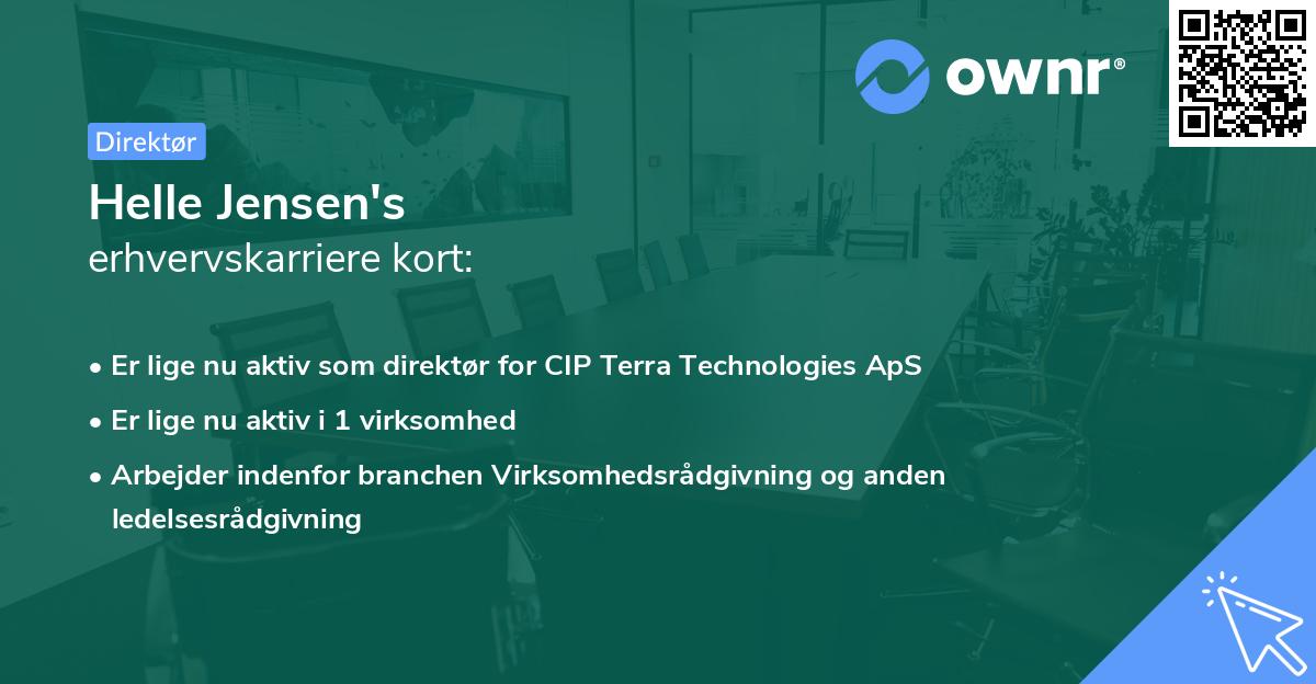 Helle Jensen's erhvervskarriere kort