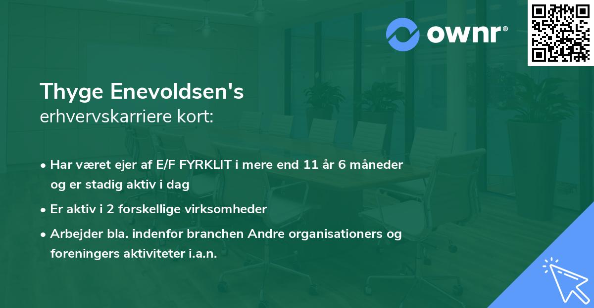Thyge Enevoldsen's erhvervskarriere kort