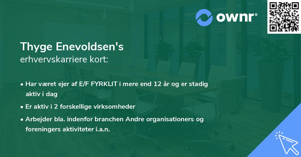 Thyge Enevoldsen's erhvervskarriere kort