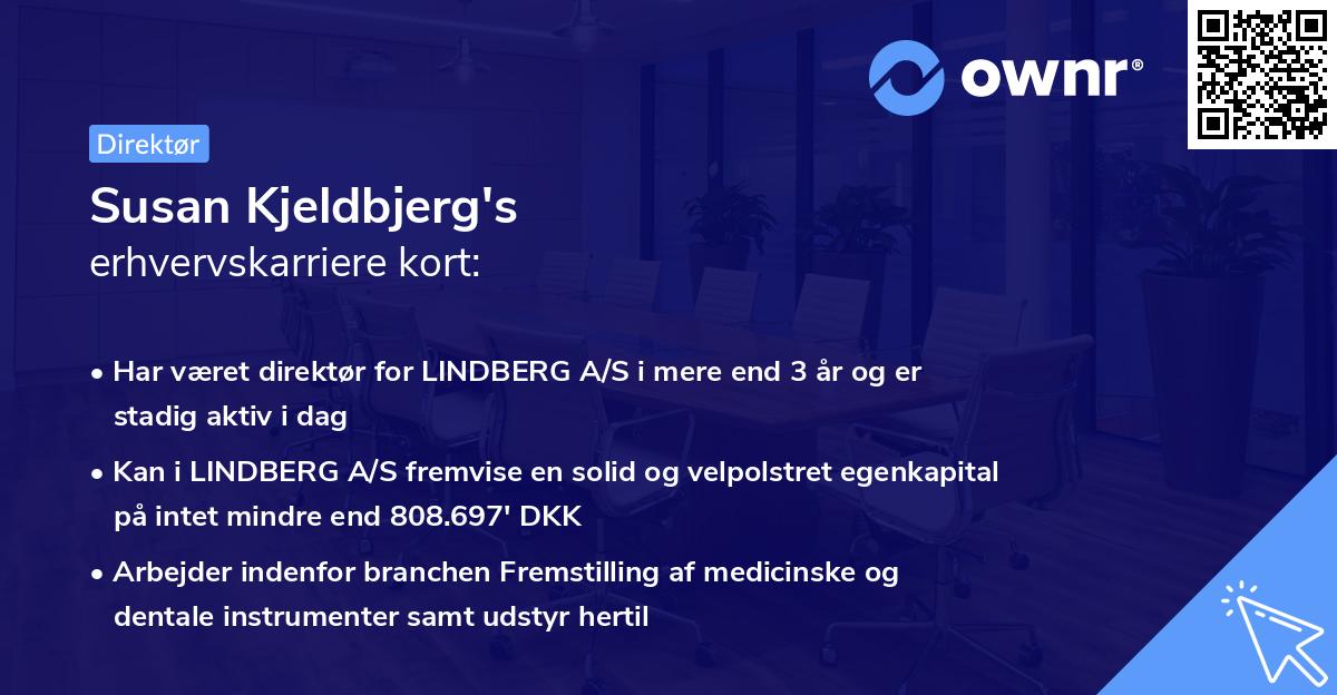Susan Kjeldbjerg's erhvervskarriere kort