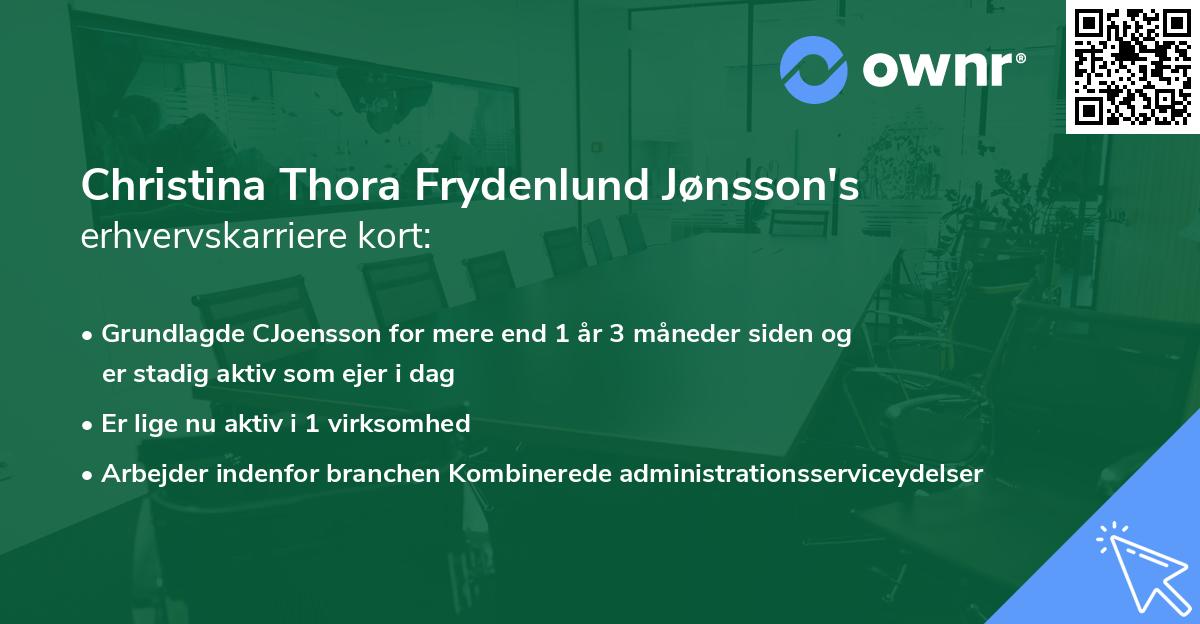 Christina Thora Frydenlund Jønsson's erhvervskarriere kort