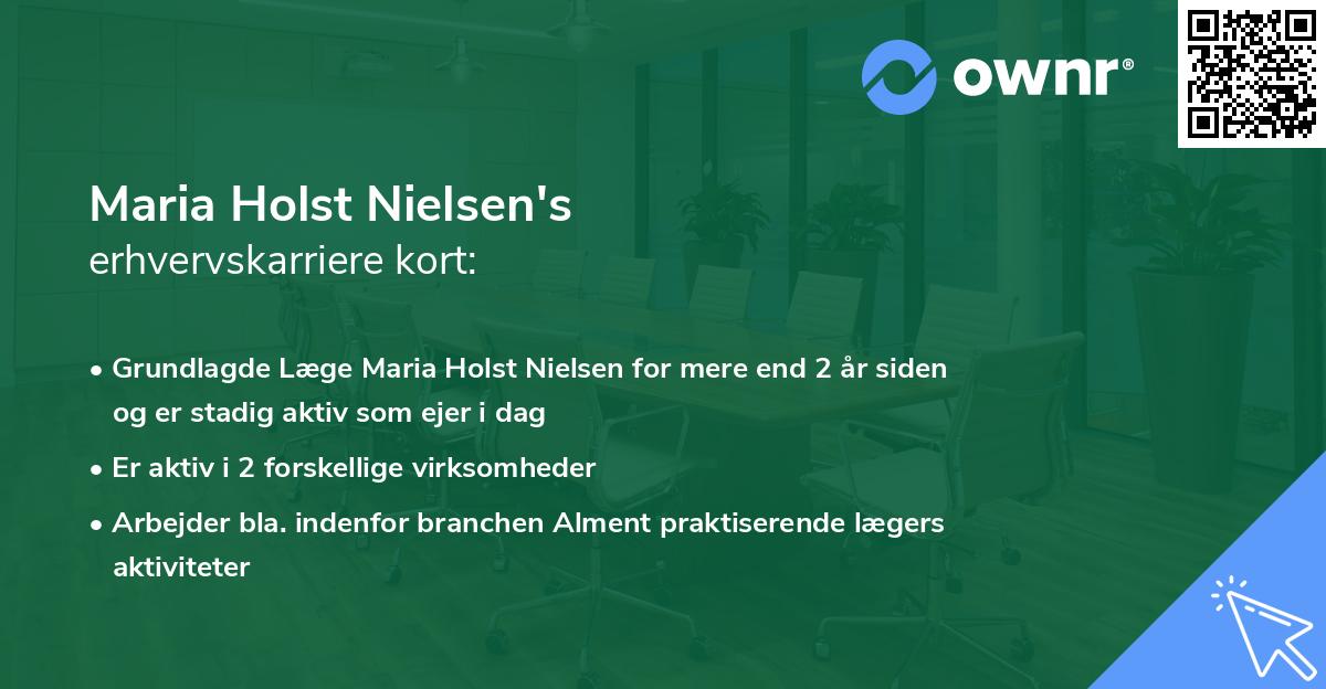 Maria Holst Nielsen's erhvervskarriere kort