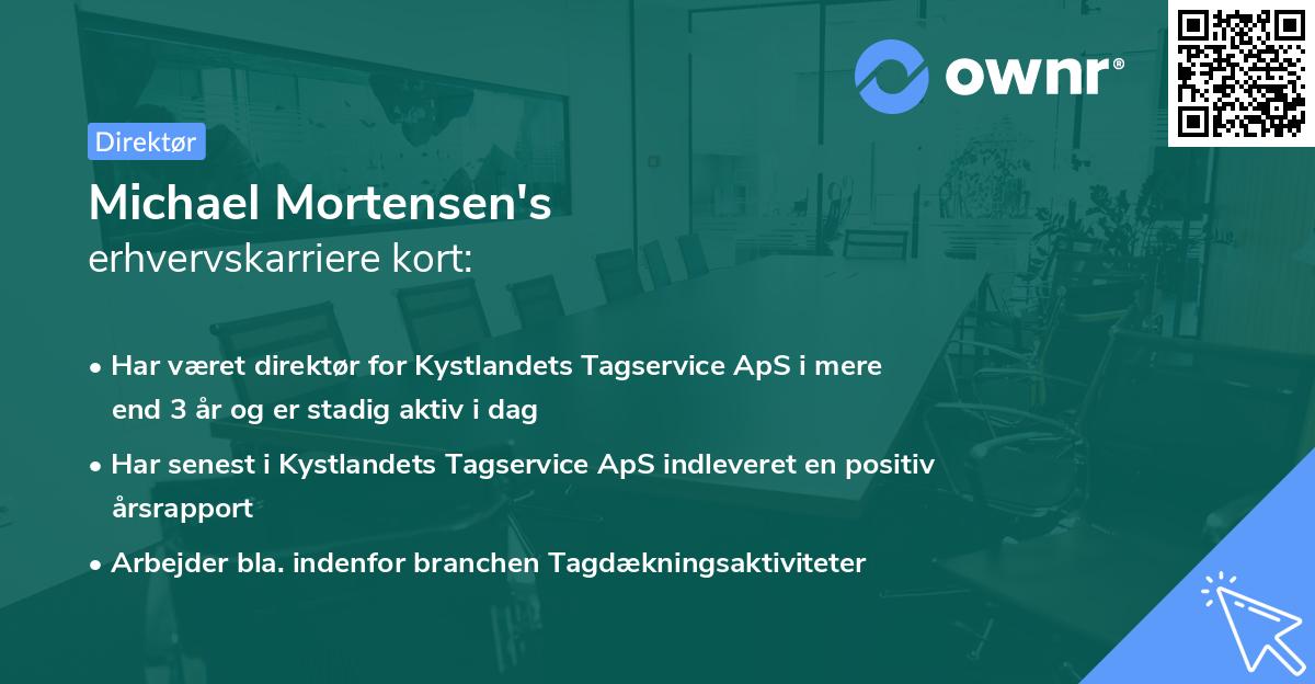 Michael Mortensen's erhvervskarriere kort