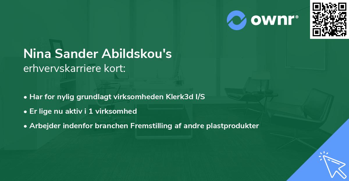 Nina Sander Abildskou's erhvervskarriere kort