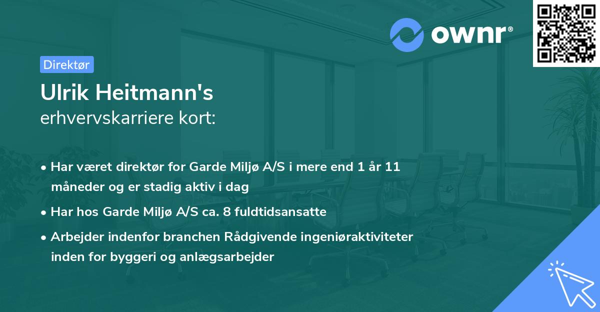 Ulrik Heitmann's erhvervskarriere kort