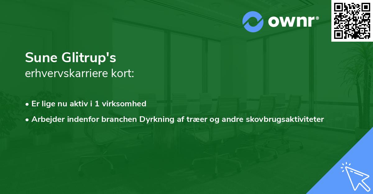 Sune Glitrup's erhvervskarriere kort