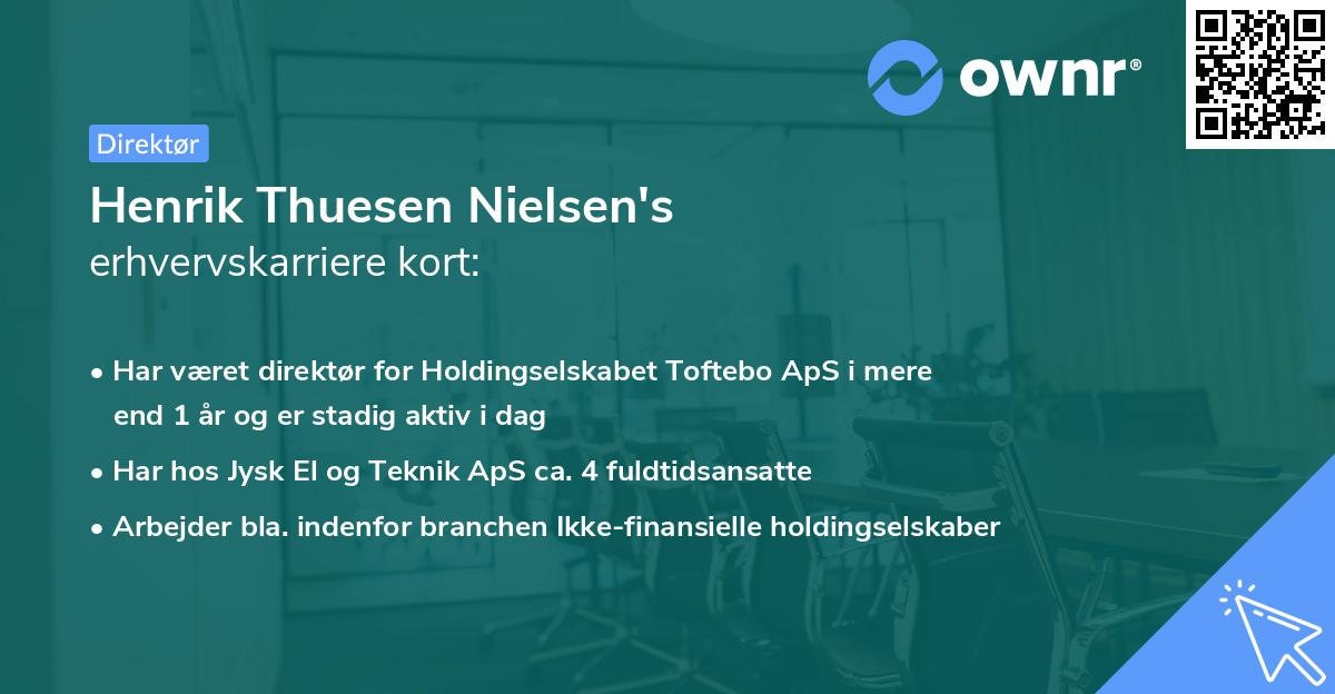 Henrik Thuesen Nielsen's erhvervskarriere kort