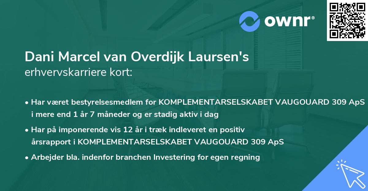 Dani Marcel van Overdijk Laursen's erhvervskarriere kort