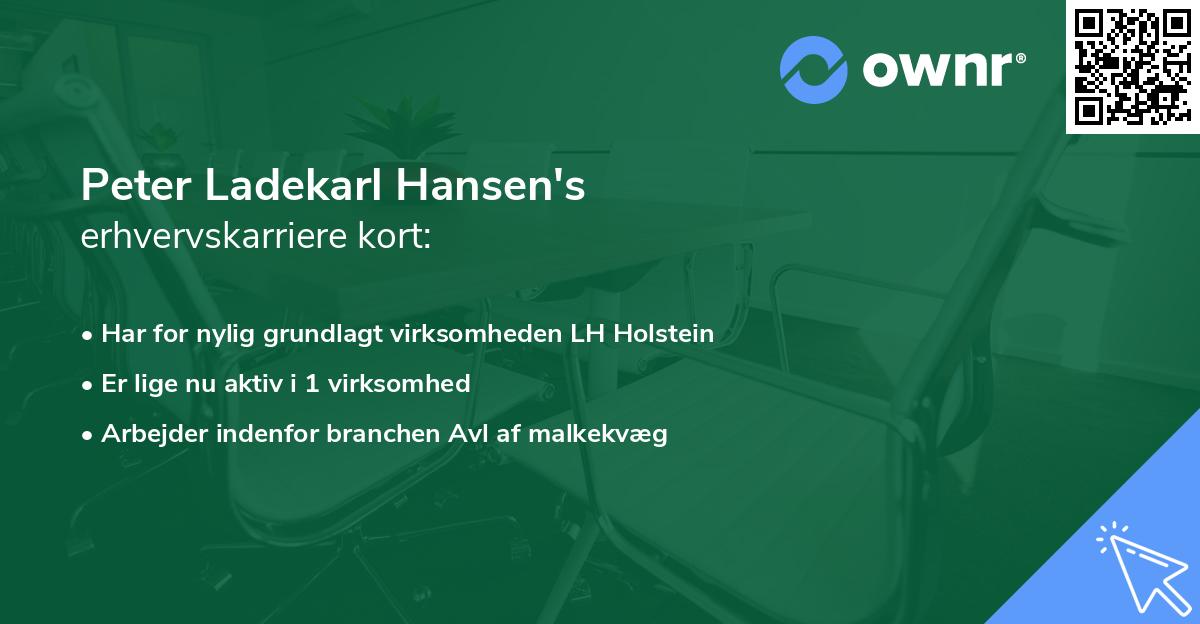 Peter Ladekarl Hansen's erhvervskarriere kort