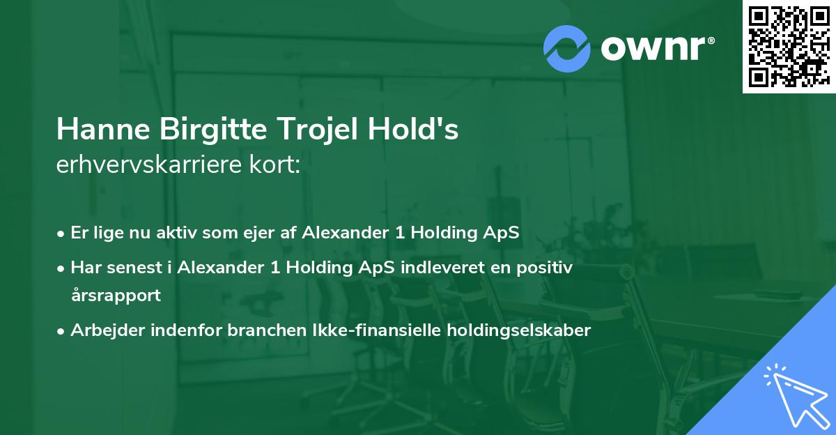 Hanne Birgitte Trojel Hold's erhvervskarriere kort