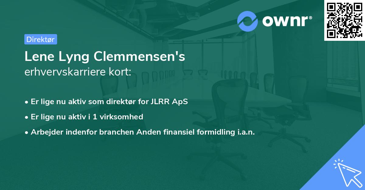 Lene Lyng Clemmensen's erhvervskarriere kort
