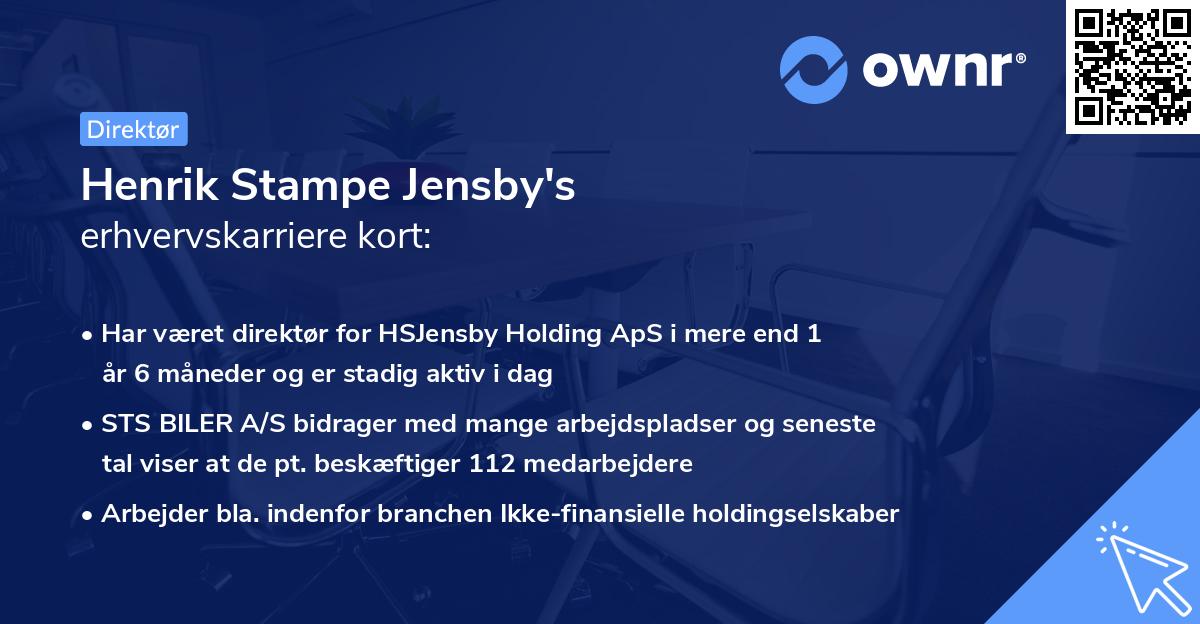 Henrik Stampe Jensby's erhvervskarriere kort
