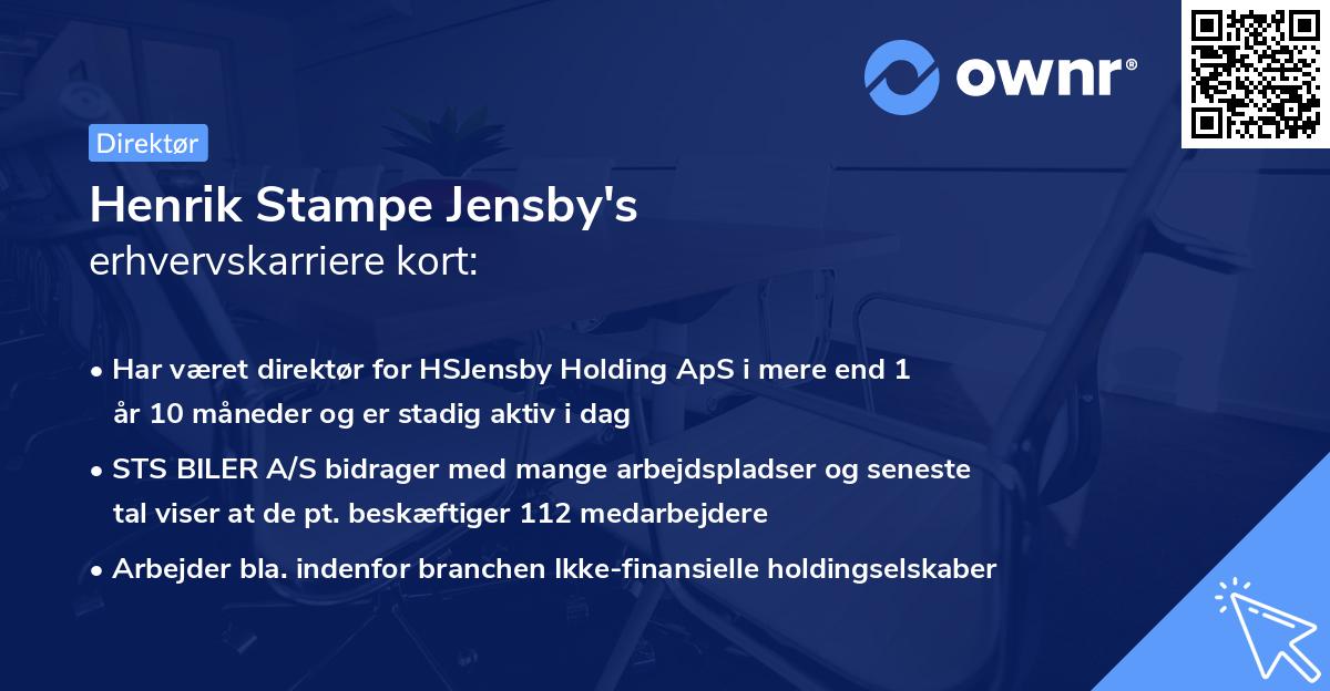 Henrik Stampe Jensby's erhvervskarriere kort