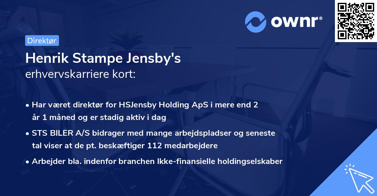 Henrik Stampe Jensby's erhvervskarriere kort