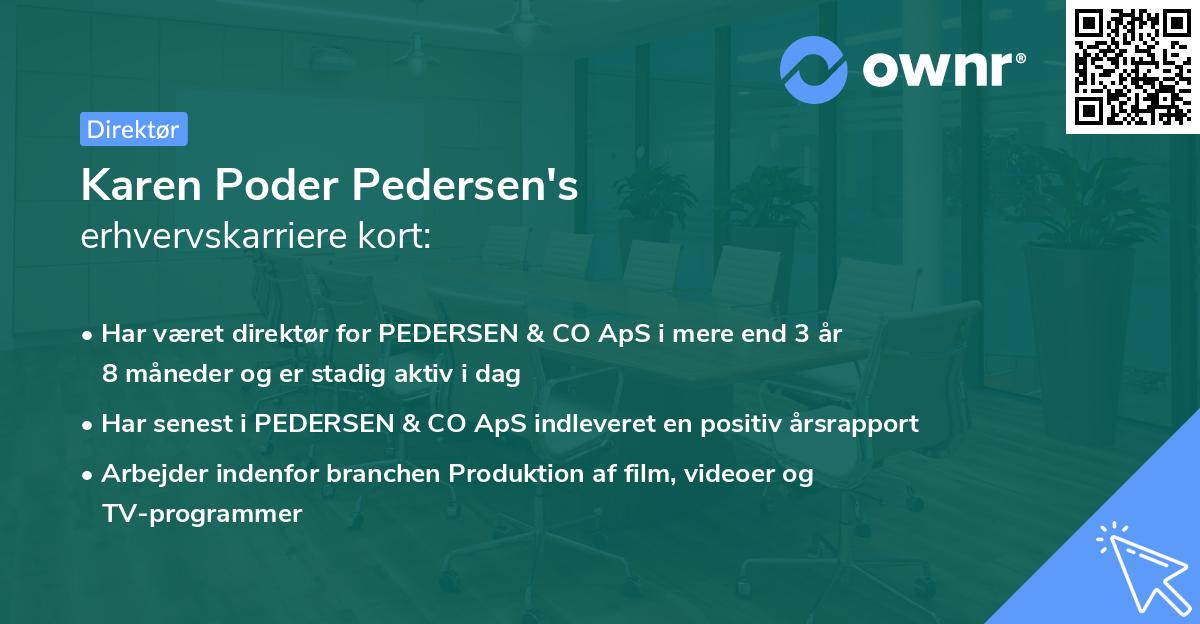 Karen Poder Pedersen's erhvervskarriere kort