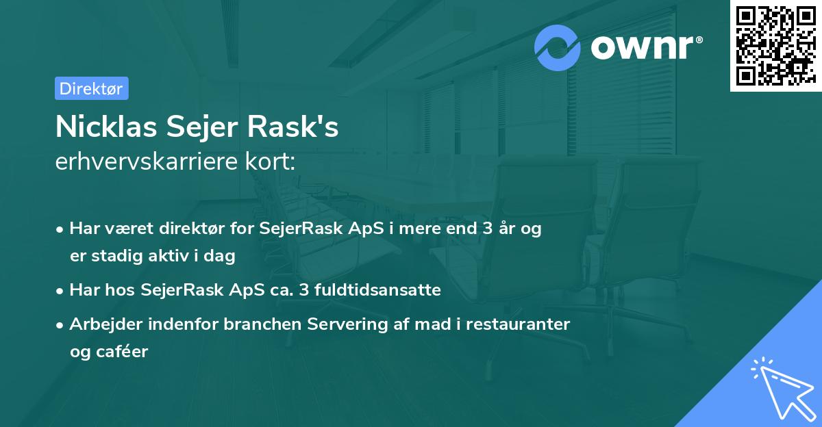 Nicklas Sejer Rask's erhvervskarriere kort