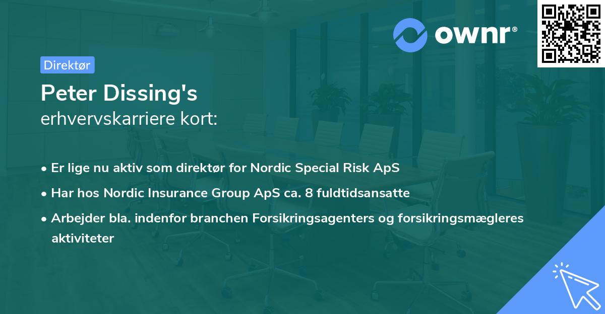 Peter Dissing's erhvervskarriere kort