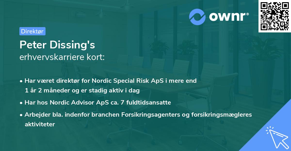 Peter Dissing's erhvervskarriere kort