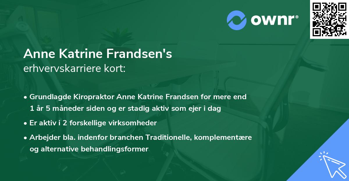Anne Katrine Frandsen's erhvervskarriere kort