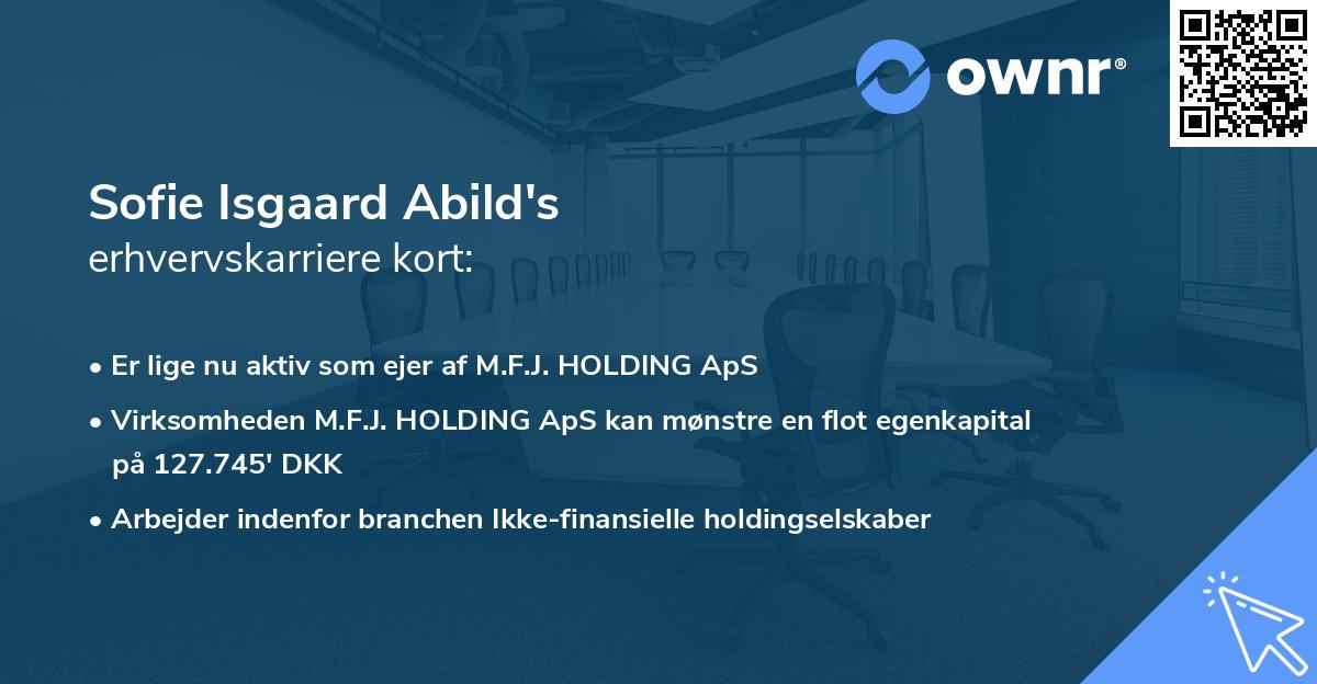 Sofie Isgaard Abild's erhvervskarriere kort