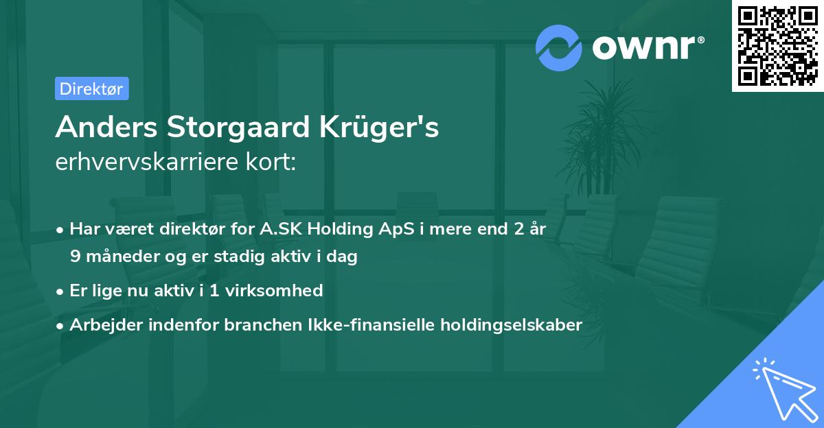 Anders Storgaard Krüger's erhvervskarriere kort