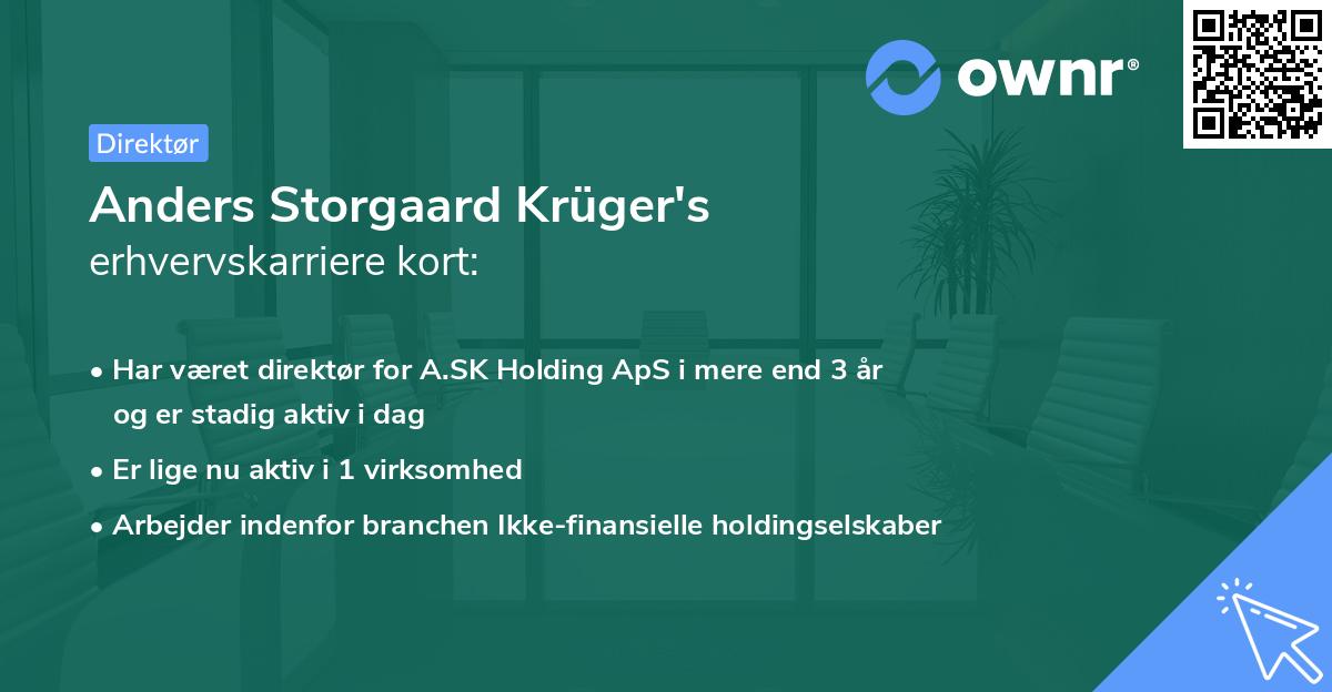 Anders Storgaard Krüger's erhvervskarriere kort